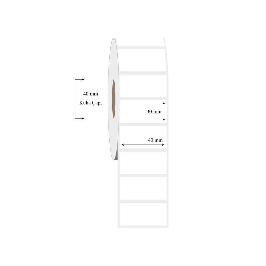 40mm x 30mm Tekli PP Şeffaf Etiket