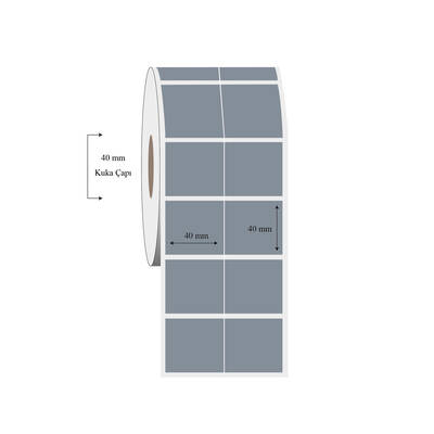 40mm x 40mm 2 li Bitişik Silvermat Etiket - 1