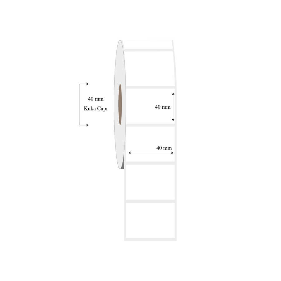 40mm x 40mm Tekli PP Şeffaf Etiket