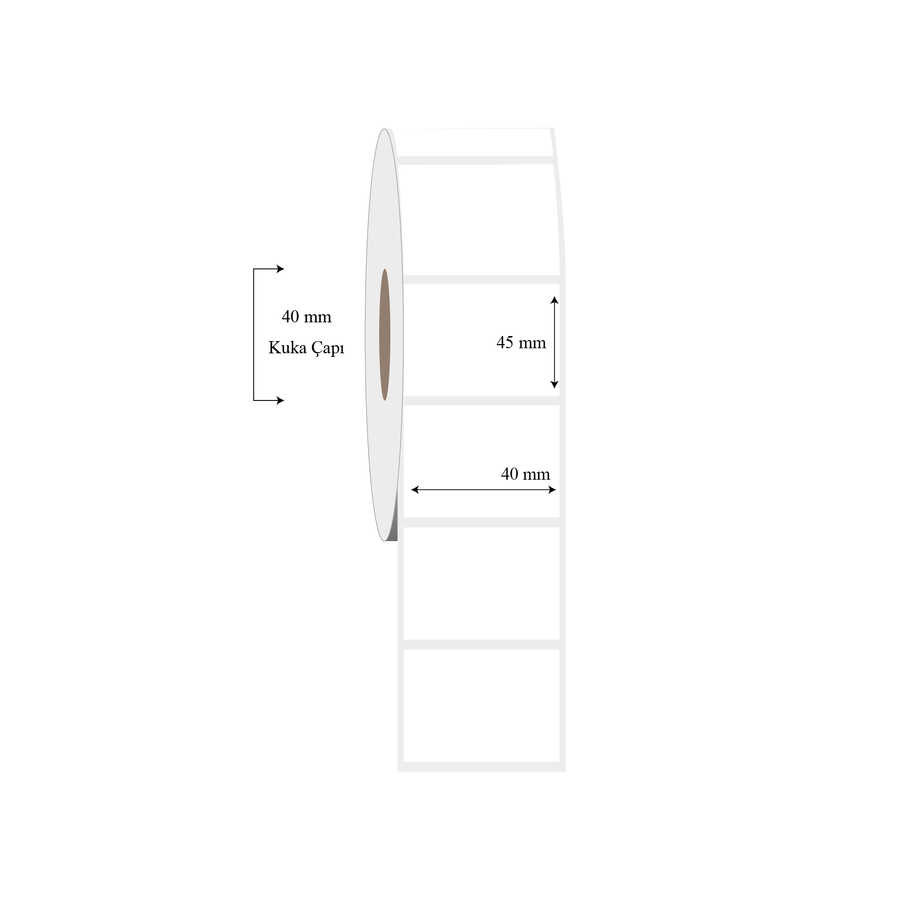 40mm x 45mm Tekli PP Şeffaf Etiket