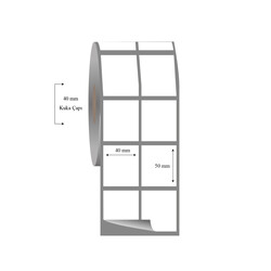 40mm x 50mm 2 li Ayrık Fasson Fastyre Etiket - 