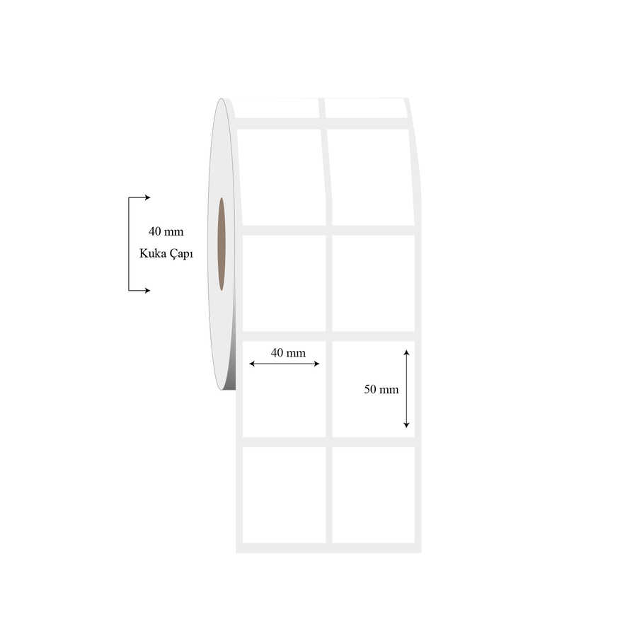 40mm x 50mm 2 li Ayrık PP Şeffaf Etiket