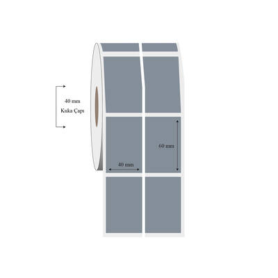 40mm x 60mm 2 li Ayrık Silvermat Etiket - 1