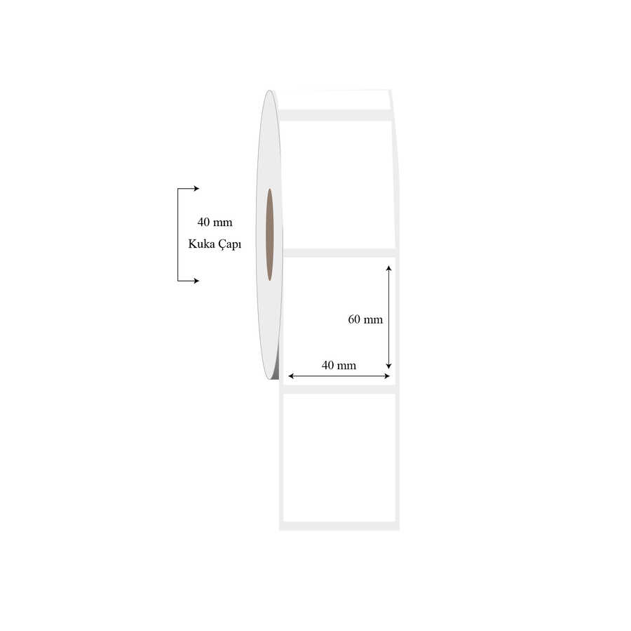 40mm x 60mm Tekli PP Şeffaf Etiket