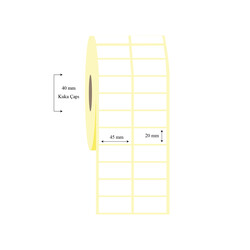 45mm x 20mm 2 li Ayrık PP Opak Etiket - 