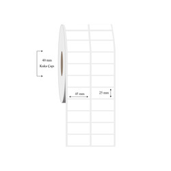 45mm x 25mm 2 li Ayrık PP Şeffaf Etiket - 