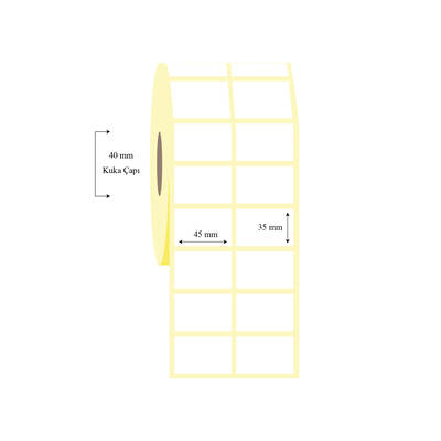 45mm x 35mm 2 li Ayrık PP Opak Etiket - 1
