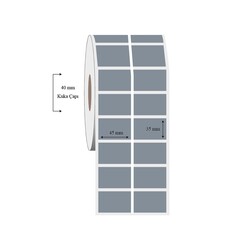 45mm x 35mm 2 li Ayrık Silvermat Etiket - 