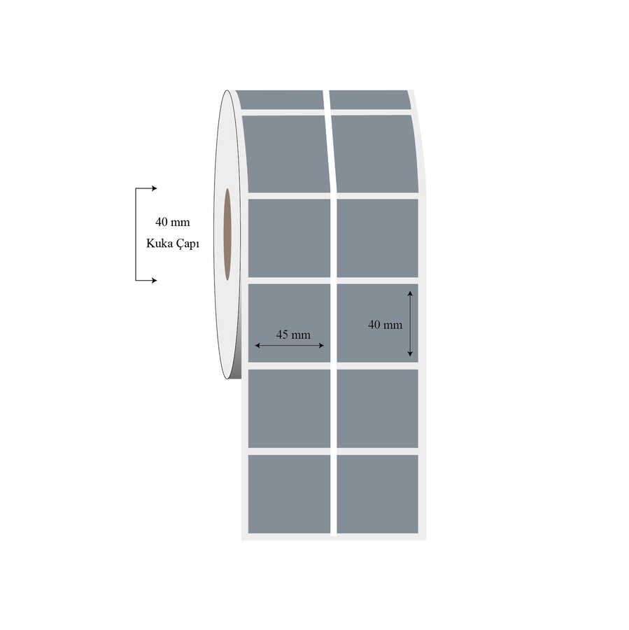 45mm x 40mm 2 li Ayrık Silvermat Etiket