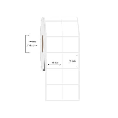 45mm x 40mm 2 li Bitişik PP Şeffaf Etiket - 1
