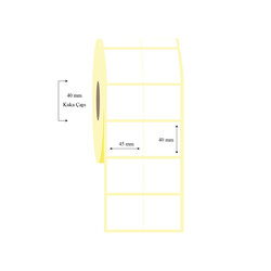 45mm x 40mm 2 li Bitişik Wellum Etiket - 