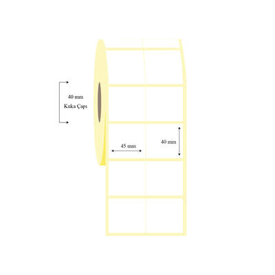 45mm x 40mm 2 li Bitişik Wellum Etiket - 1