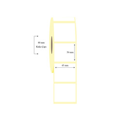 45mm x 50mm tekli Kuşe Etiket - 