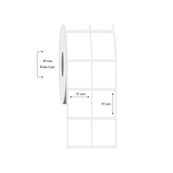 45mm x 50mm 2 li Ayrık PP Şeffaf Etiket - 