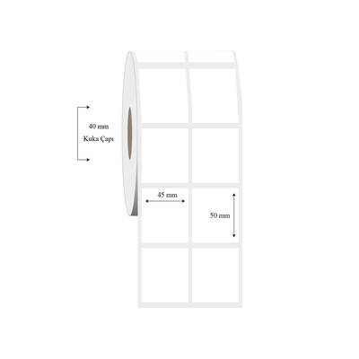 45mm x 50mm 2 li Ayrık PP Şeffaf Etiket - 1