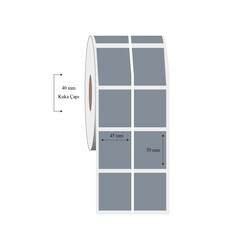 45mm x 50mm 2 li Ayrık Silvermat Etiket - 