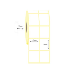 45mm x 50mm 2 li Ayrık Termal Etiket - 