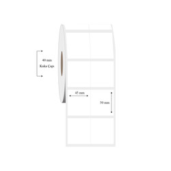 45mm x 50mm 2 li Bitişik PP Şeffaf Etiket - 