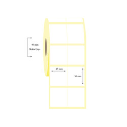 45mm x 50mm 2 li Bitişik Wellum Etiket - 