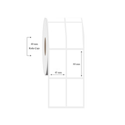 45mm x 80mm 2 li Ayrık PP Şeffaf Etiket - 
