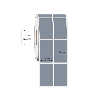 45mm x 80mm 2 li Ayrık Silvermat Etiket - 1