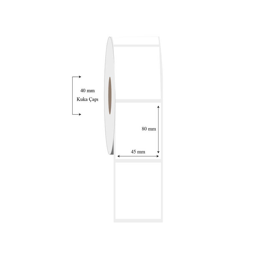45mm x 80mm Tekli PP Şeffaf Etiket