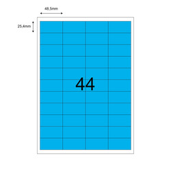 48,5mm x 25,4mm Mavi Lazer Etiket - 