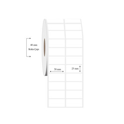 50mm x 25mm 2 li Ayrık PP Şeffaf Etiket - 