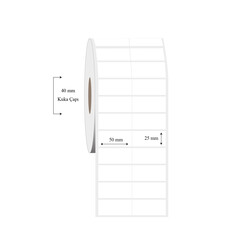 50mm x 25mm 2 li Bitişik PP Şeffaf Etiket - 