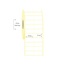 50mm x 25mm 2 li Bitişik Wellum Etiket - 