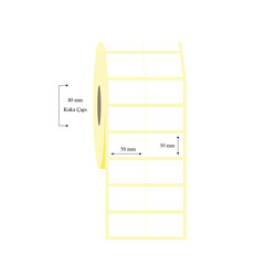 50mm x 30mm 2 li Bitişik Kuşe Etiket - 