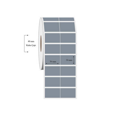 50mm x 30mm 2 li Bitişik Silvermat Etiket - 1