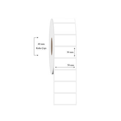 50mm x 30mm Tekli PP Şeffaf Etiket - 1