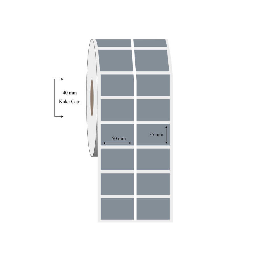 50mm x 35mm 2 li Ayrık Silvermat Etiket