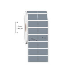 50mm x 35mm 2 li Bitişik Silvermat Etiket - 