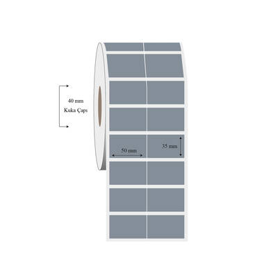 50mm x 35mm 2 li Bitişik Silvermat Etiket - 1