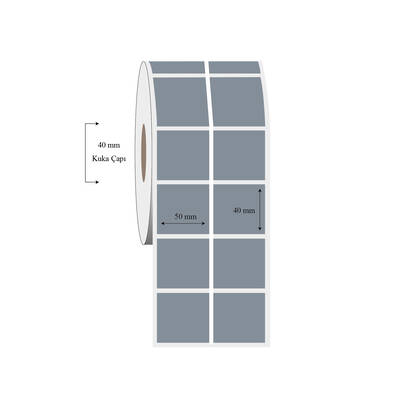 50mm x 40mm 2 li Ayrık Silvermat Etiket - 1