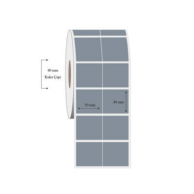 50mm x 40mm 2 li Bitişik Silvermat Etiket - 1
