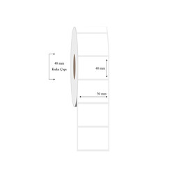 50mm x 40mm Tekli PP Şeffaf Etiket - 