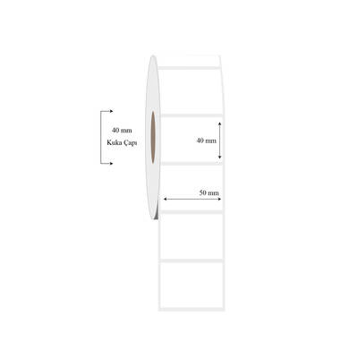 50mm x 40mm Tekli PP Şeffaf Etiket - 1