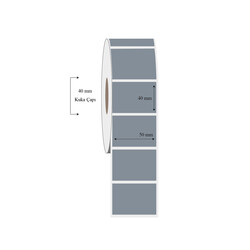 50mm x 40mm Tekli Silvermat Etiket - 