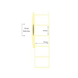 50mm x 40mm Tekli Termal Etiket - 