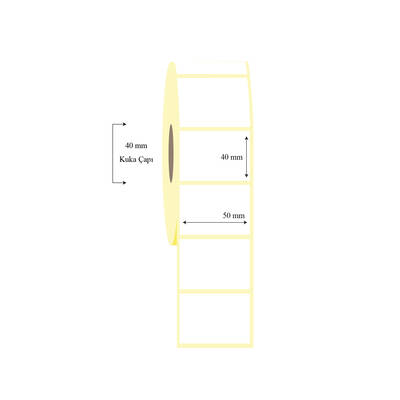 50mm x 40mm Tekli Termal Etiket - 1