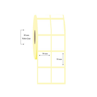 50mm x 50mm 2 li Ayrık Termal Etiket - 1