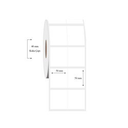 50mm x 50mm 2 li Bitişik PP Şeffaf Etiket - 