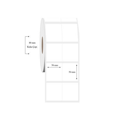 50mm x 50mm 2 li Bitişik PP Şeffaf Etiket - 1