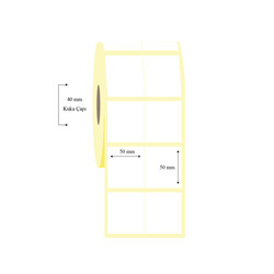 50mm x 50mm 2 li Bitişik Termal Etiket - 