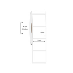 50mm x 50mm Tekli PP Şeffaf Etiket - 