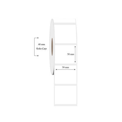 50mm x 50mm Tekli PP Şeffaf Etiket - 1