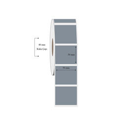 50mm x 50mm Tekli Silvermat Etiket - 